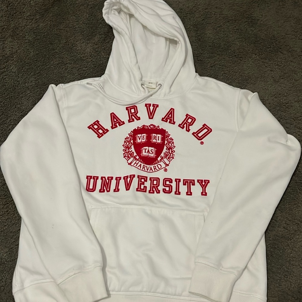 H&M white Harvard sweatshirt/hoodie